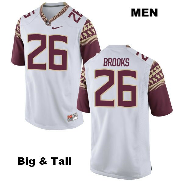 Men's NCAA Nike Florida State Seminoles #26 Decalon Brooks College Big & Tall White Stitched Authentic Football Jersey XEG7169CH